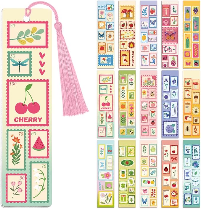 Peacoblue 30pcs UV DTF Bookmarks Transfer Stickers Wraps Stamps for Women Men Reading, Waterproof Bookmarkers Decal(No Blank Bookmarks) for Acrylic Plastic Metal Blank Bookmark