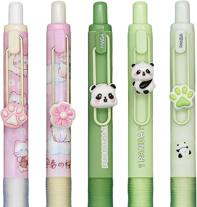 8 PCS Novelty Panda Sakura Erasable Pens Erasable Gel Pens With Black Ink For School Office Christmas Birthday Party