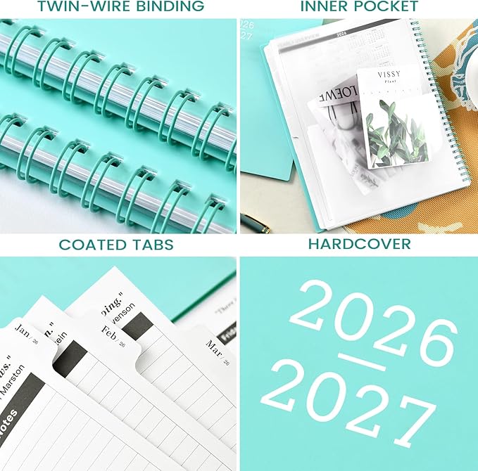 Monthly Planner 2026-2027 - Planner 2026, 9'' x 11'', 24 Months from JANUARY 2026 to DECEMBER 2027, Monthly Calendar with Tabs, Inner Pocket