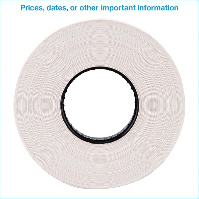 White SSW 1-Line Pricing Gun Labels 3/4" W x 3/8" H- 1,000 Labels per roll