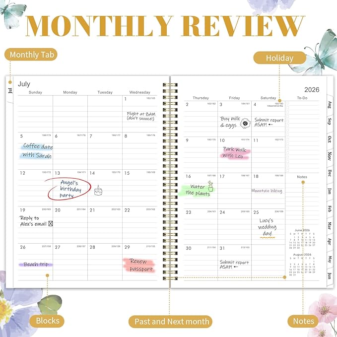Planner 2026-2027 - Academic Planner 2026-2027, 8.5" x 11" Planner Weekly and Monthly, JULY 2026 to JUNE 2027, Calendar Planner with Monthly Tabs, Inner Pocket, Premium Paper, Twin-wire Binding