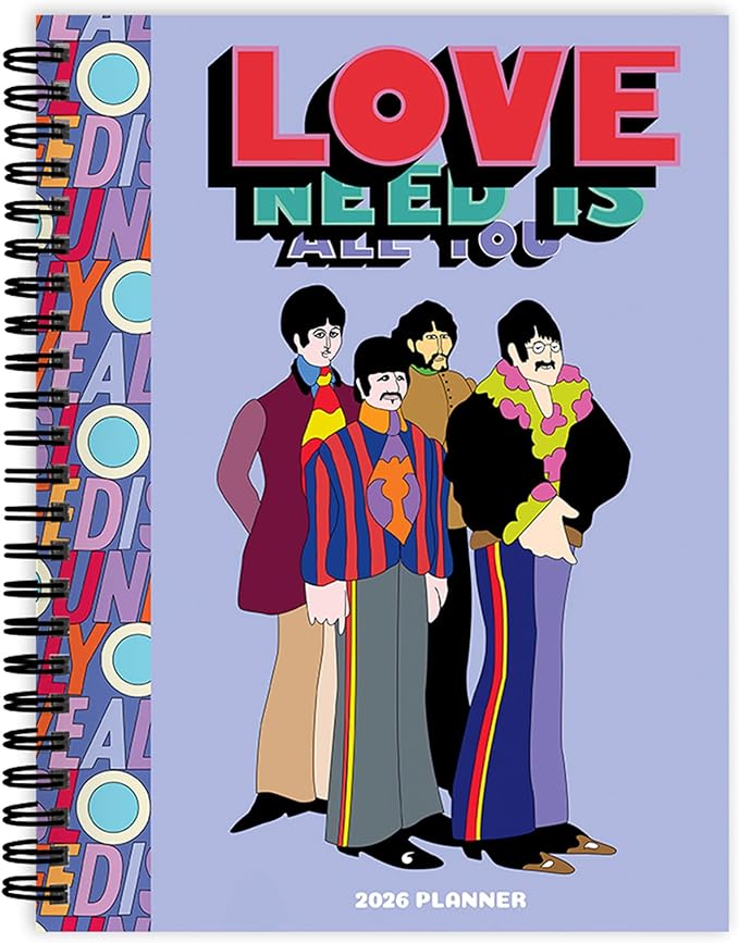 TF Publishing 2026 All You Need is Love Medium Weekly Monthly Planner with 12-Month Calendar Grid, Goals and Task Trackers - Weekly Schedule Planner w/Priority List Section and Stickers - 6.5in x 8in