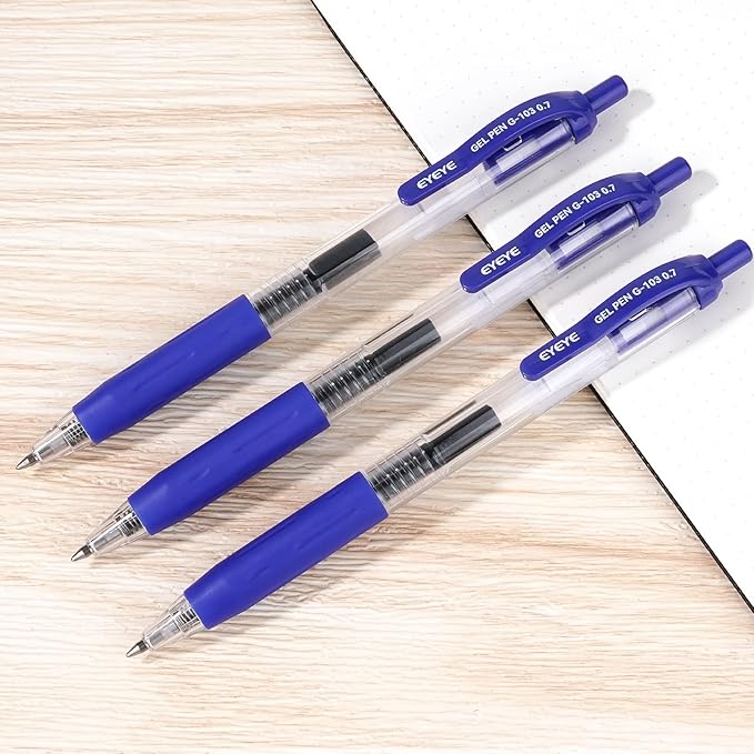 EYEYE G-103 Black Gel Pens 0.7mm, 5 Black 3 Blue 2 Red Retractable Medium Point Ballpoint Pen Quick Drying, Pen Fine Point Smooth Writing Pens for Office School Supplies