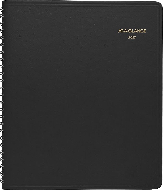 AT-A-GLANCE 2027 Appointment Book Planner, Daily, 8.5" x 11", 24-Hour, Black (702140527)