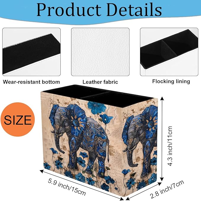 Pen Holder and Anti-Slip Mouse Pad Combination, Makeup Brush Storage Box, Tableware Storage Box, Suitable for Office and Home - Blue Spotted Weevil