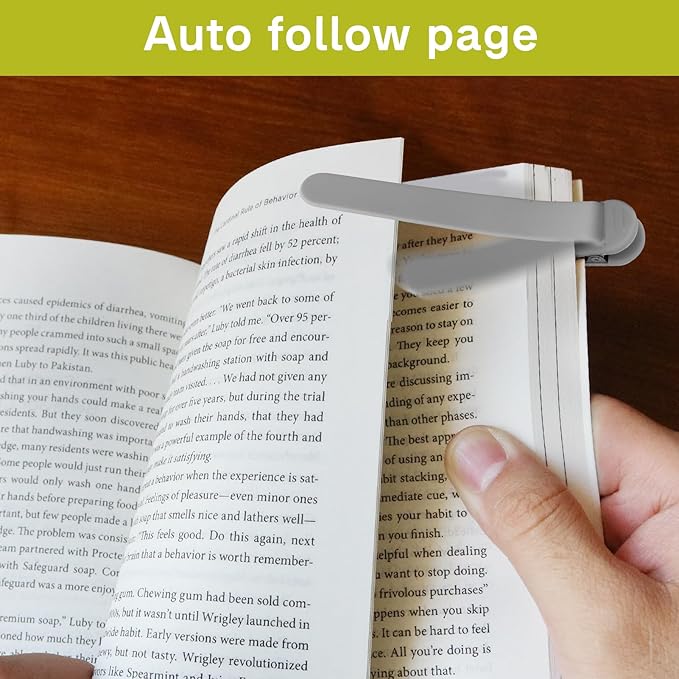 SMUK 6 Pieces Smart Silicone Bookmark, Cute Automatic Book Marks for Men Book Lovers Women, Book Marker Book Page Clip Reading Accessories Gifts for Reading Lovers