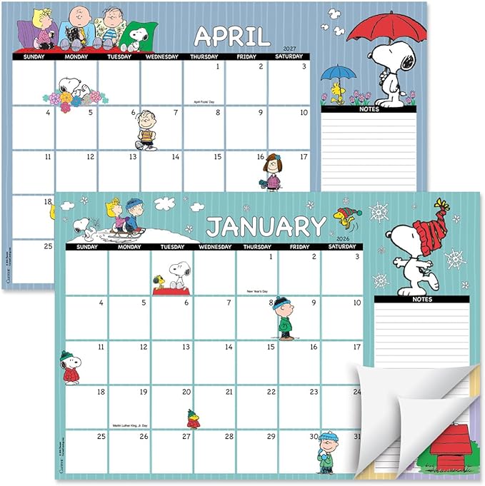 Current 2026-2027 PEANUTS Desk Calendar Pad, 11-Inch x 16-1/4-Inch Size, Large 24-Month Bookstore-Quality Calendars for Kitchen & Office
