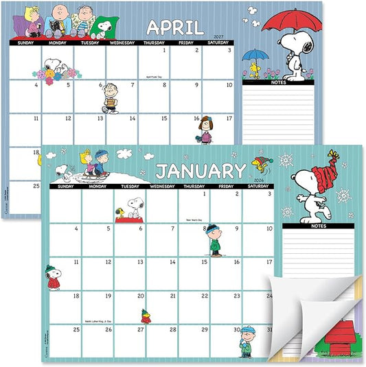 Current 2026-2027 PEANUTS Desk Calendar Pad, 11-Inch x 16-1/4-Inch Size, Large 24-Month Bookstore-Quality Calendars for Kitchen & Office
