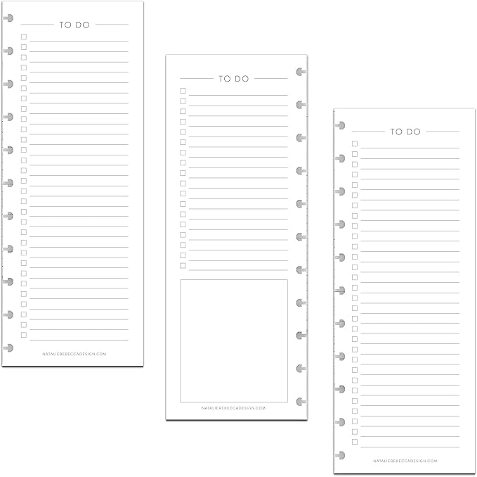 BetterNote Skinny To Do List Refills for Discbound Notebooks, Half Sheet Checklist, Fits Levenger Circa, Staples Arc, TUL, The Happy Planner, Disc Bound, Talia (11-Disc, 8.5"x11", Classic)
