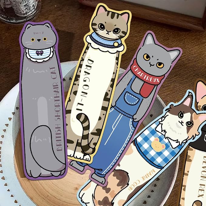 30 Pcs Cat Bookmarks Cute Cat Theme Paper Bookmarks for Adult Unique Cat Book Markers for Students Teachers School Home Office Reading Book Lovers,30 Styles