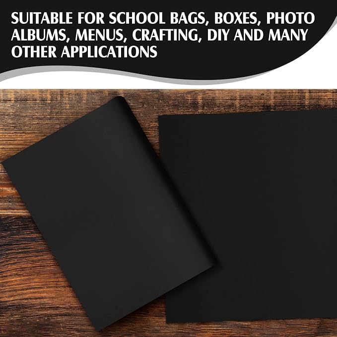PerKoop Book Cloth for Book Binding 40 x 16 Inch Fabric Surface Paper Backed Bookcover Archival European Durable Strong Bookbinding Supplies Cover Books Album Scrapbooking (Black, Suede Fabric)