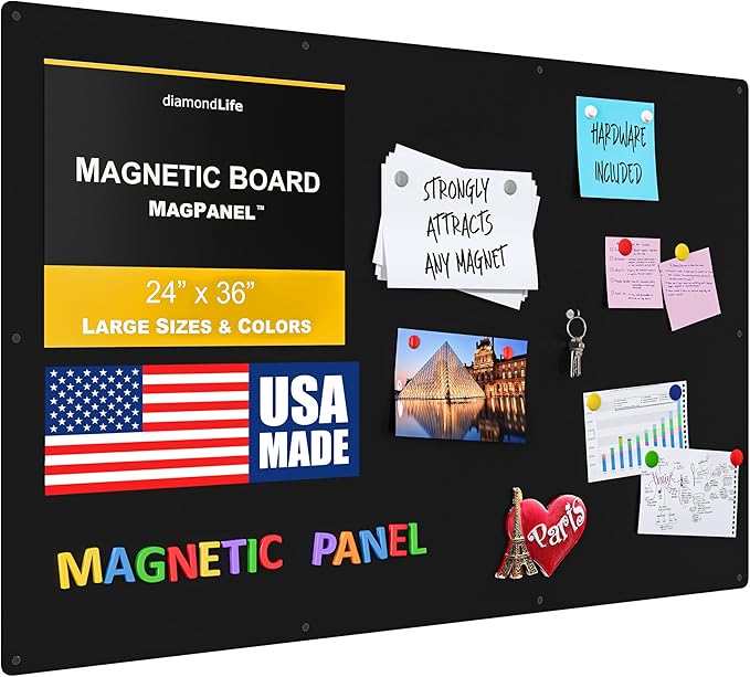 24"" x36 - Magnetic Board - Memo & Vision Board for Home, Office, and Classroom - Magnet Board for Kids - Pre-drilled Mounting Screws Included