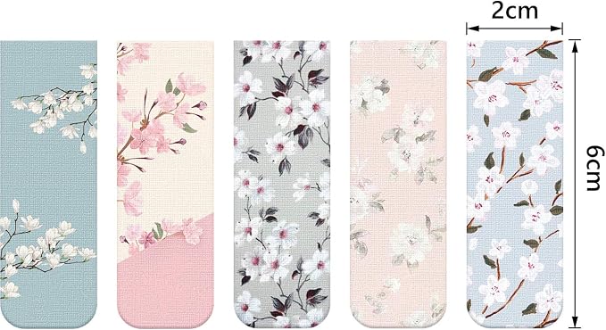 Chinco 10 Pieces Magnetic Bookmarks Clips Magnet Page Markers Assorted Book Markers Set for Women Reading Gifts(Floral)