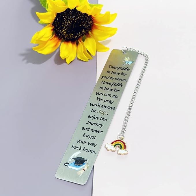 Graduation Bookmarks Inspirational Best Friend Son Daughter Encourage Bookmarker Women Men Go to University Keepsake Teens Graduate Appreciate Present Book Accessory Take Pride in How Far You've Come