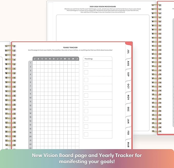 Blue Sky Gen Z 2025-2026 Weekly and Monthly Academic Year Planner Calendar, July 2025 - June 2026, 8.5" x 11", Flexible Interchangeable Cover, Wirebound, Laminated Tabs, Storage Pocket, Gladys