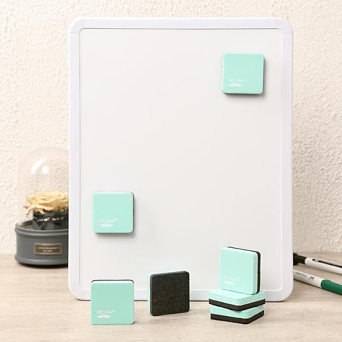 Mr. Pen- Mini Magnetic Dry Erase Erasers, 2" x 2", 24 Pack, Green, Small Magnetic Whiteboard Dry Erase Erasers Bulk for Kids, Teachers, Students and Classroom Supplies