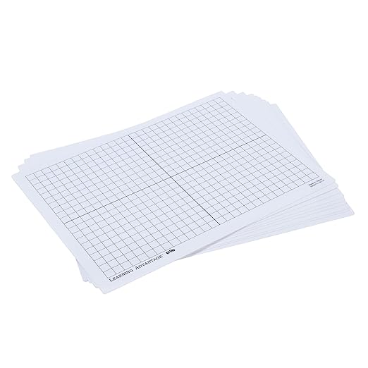 LEARNING ADVANTAGE 7854 XY Axis Dry Erase Boards, Set of 10