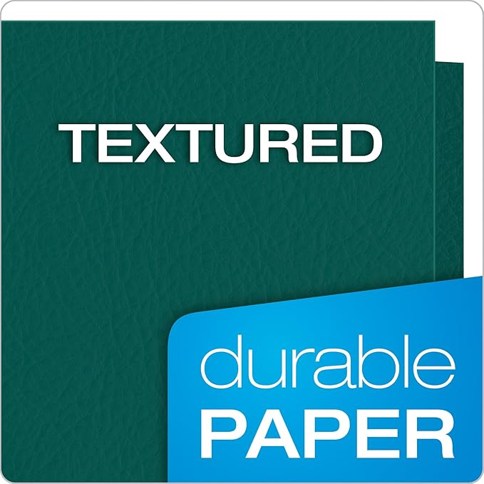 Oxford Twin-Pocket Folders, Textured Paper, Letter Size, Teal, Holds 100 Sheets, Box of 25 (57555)