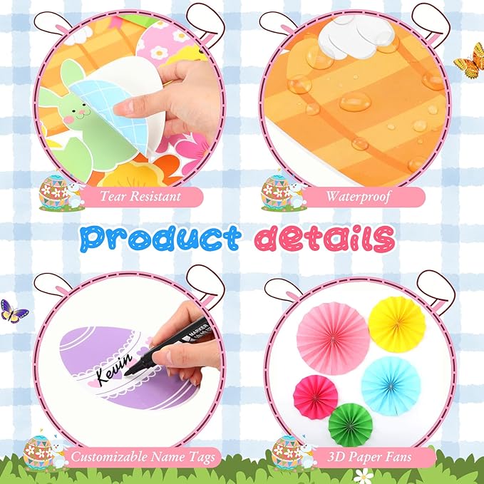 Eersida Spring Bulletin Board Set with Paper Fans 3D April Classroom Decorations Hopping in Spring Bulletin Board Cutouts for Elementary Middle School Classroom Office Supplies