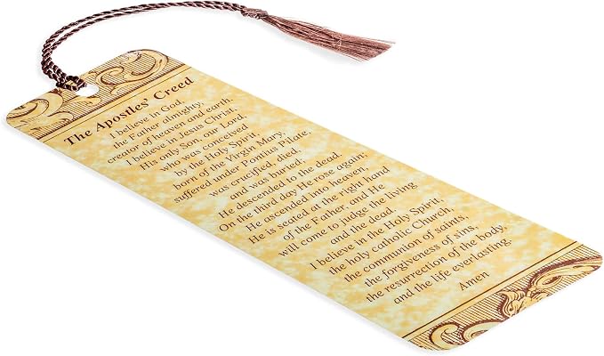 Dicksons The Apostles' Creed Watercolor Gold Tone Cardstock Tassel Bookmarks Pack of 12