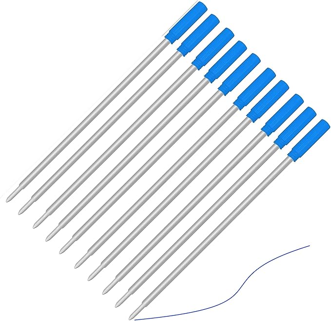 Pen Savings Ballpoint Pen Refills for Cross Pens, Medium Point 1.0mm, Frictionless Flow Smooth Writing, 10 Pack (Blue)