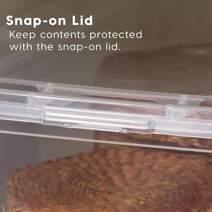 5 Qt Stackable Plastic Storage Bins with Lids 20 Pack Clear Plastic Storage Containers Durable Nestable Containers