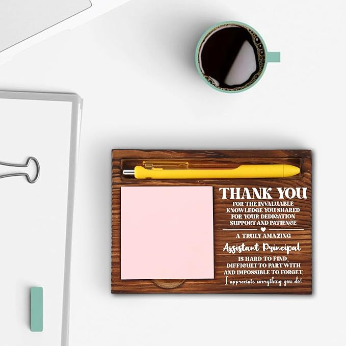 Thank You Gifts for Assistant Principal, Appreciation Gifts for Assistant Principal Teachers Educators, Principal’s Day Gifts, Desk Retro Note Pad Holder VN338
