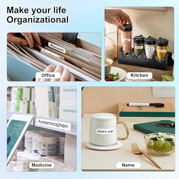 Bear Label Maker Machine with Tape, D30S Cute Portable Bluetooth Mini Label Printer, Smart Phone Handheld Thermal Sticker Small Labeler Inkless for Home Office