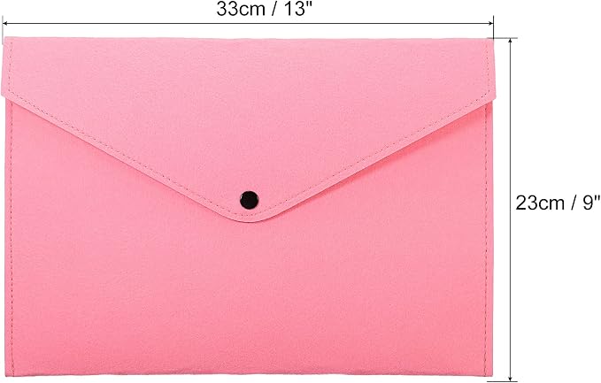 PATIKIL File Bag Felt Folder 2 Pack A4 Envelope Document Storage Pouch Organizer for Office Business, Pink