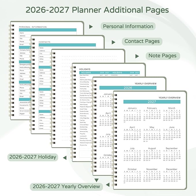 Monthly Planner 2026-2027, 2 Year Calendar 2026-2027 (Jan 2026 - Dec 2027), 7" x 10", 26-27 Monthly Calendar Planner, 24-Month Planning Book for Home School Office Supplies