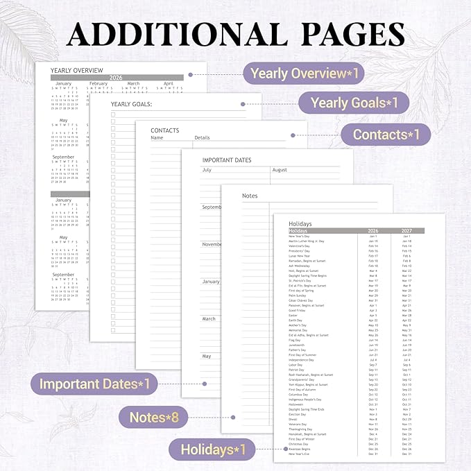 2026-2027 Planner Weekly and Monthly, Jul 2026 - Jun 2027, A5 Linen Cover Calendar Planner 2026-2027, Agenda Book with Colorful Monthly Tabs, Inner Pocket (5.8" x 8.3", Purple)