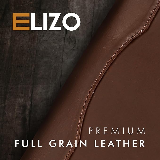 ELIZO Leather A5 Portfolio Padfolio Folio A5 Notebook Journal Cover Planner Binder Small Mens Business Work Folder Organizer (Buff)