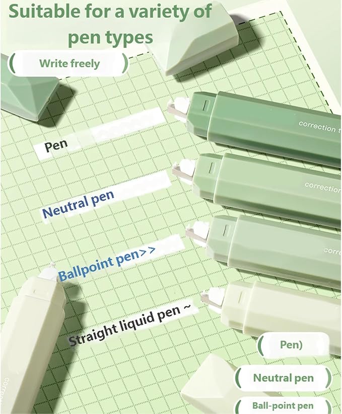White Out Correction Tape, White Out Tapes, Correction Tapes with Lid, Tape RollerInstant CorrectionTapes, Cute CorrectionRollers Aesthetic Stationery for Students Stationery Supplies