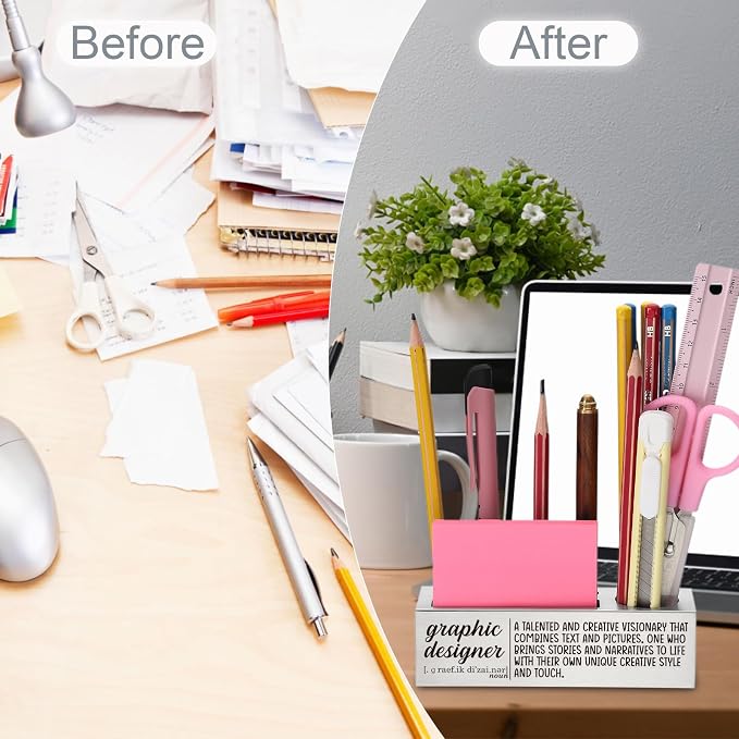 Thank You Stainless Steel Pencil Holder for Graphic Designer, Appreciation Gift for Graphic Designer, Motivational Desk Organizer for Creative Professionals, Desktop Decor for Office, Studio TZC178