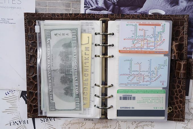 Moterm 2 PCs Page Lifter(Transparent Separator), 1 Bookmark Ruler, 1 PVC Storage Card Holder and 1 Zipper Bag for Personal Planner