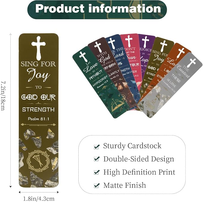 XXINMOH 48 Pieces Bible Bookmarks with Hollow Cross Christian Scripture Bookmark, Inspirational Book Markers Religious Bookmarks Reading Scripture for Reading Lover, Men, Women, Church Gifts