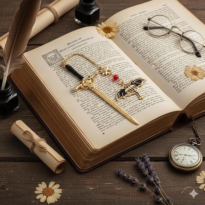Dragon Sword Metal Bookmark,Fourth Wing Bookmarks for Men Women, Fantasy Reading Accessories Gifts for Book Lovers(Sword Dragon C)