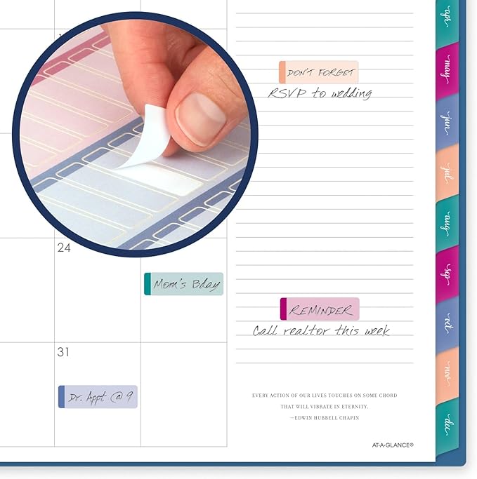 AT-A-GLANCE 2025 Planner, Weekly & Monthly, 8-1/2" x 11", Large, Harmony, Denim (1099-905-20-25)