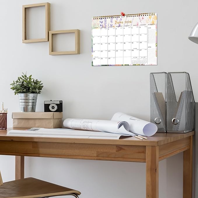 2026-2027 Wall Calendar - Includes January 2026 to June 2027, 18-Month Paper Wall Calendar 11 x 8.5 Inches.Thick Paper with Julian Dates and Block for New Year and Christmas Holidays To-dos ＆ Notes (F)