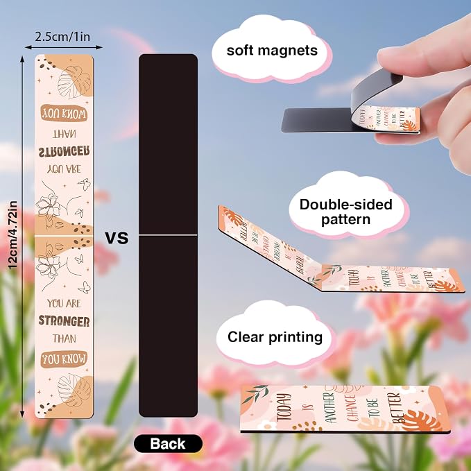 Wxiben Motivational Magnetic Bookmark Gifts - 30 Pcs Boho Inspirational Book Mark Magnets Retro Positive Bookmarks Magnetic Affirmation Book Markers Page Clip for Women Students Teachers Reading Gifts