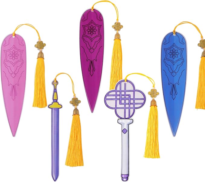 5PCS Supernatural K-Pop Group Bookmark,Demon Hunting Idol Bookmarks,Animated Fans Book Lover Read Accessories Gift (5pc Weapons)