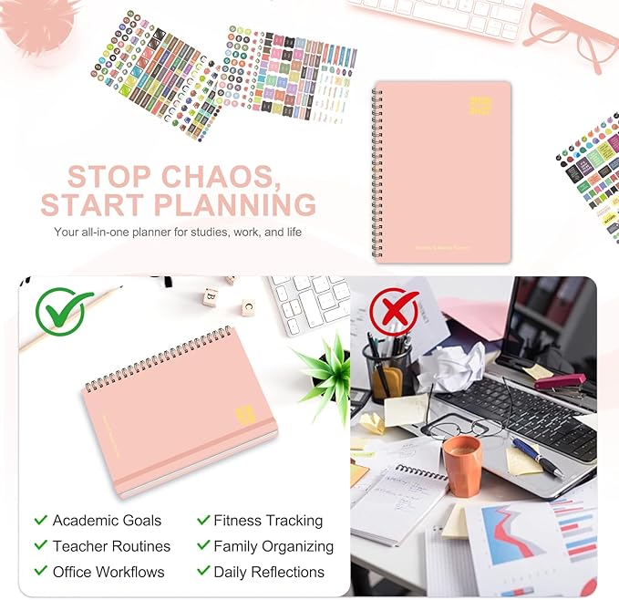Planner 2026-2027, Weekly and Monthly Academic Planner, July 2026 - June 2027, Hardcover Calendar Agenda Book for School Year Planning, School Supplies for Teacher and Student, A5(6.3'' x 8.5'')