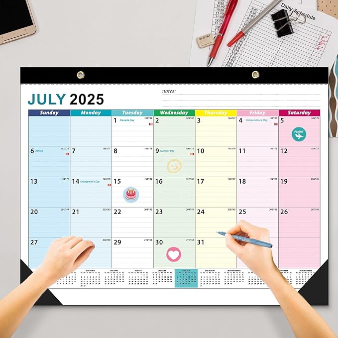 Desk Calendar 2026 Large 22" x17", AgePlace Wall Calendar 2025-2026 Covers July 2025 - December 2026, Office Supplies Desktop Monthly Calendar for Home Classroom School & Office Or teacher Gifts