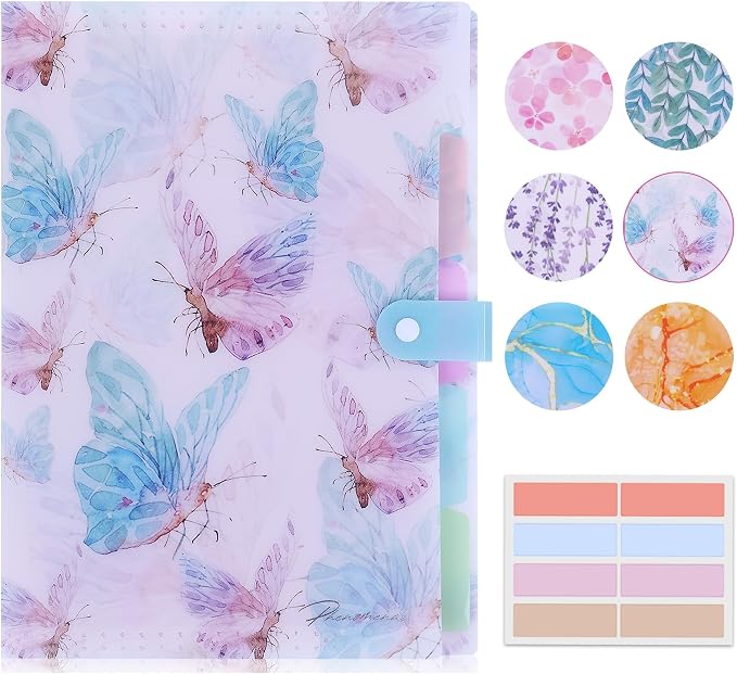 Forest Series Expanding File Folder Stylish Funky Cute Retro Document Organizer with Natural Scenes for Students,Teachers & Freelancers - Blue Butterfly