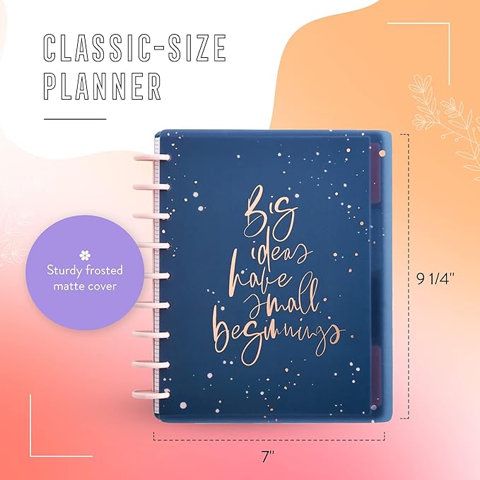 Happy Planner Plans + Notes 12-Month Undated Monthly Planner and Notebook Combined, Classic Size, 7 Inches by 9 1/4 Inches, Big Ideas