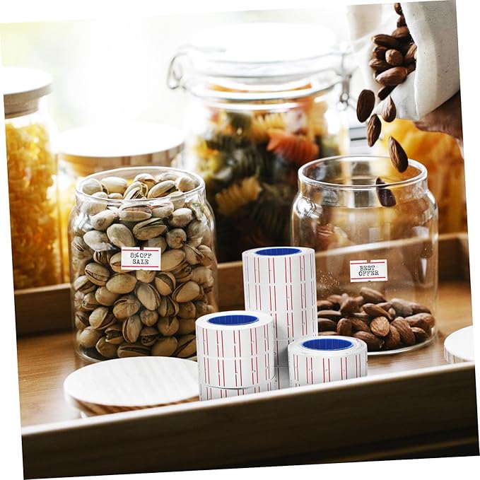 Veemoon 10rolls Self-Adhesive Price Tags Key Labels Tags for Retail Organizing Price Paper Signs Stickers Highly Visible Sticker for Supermarket