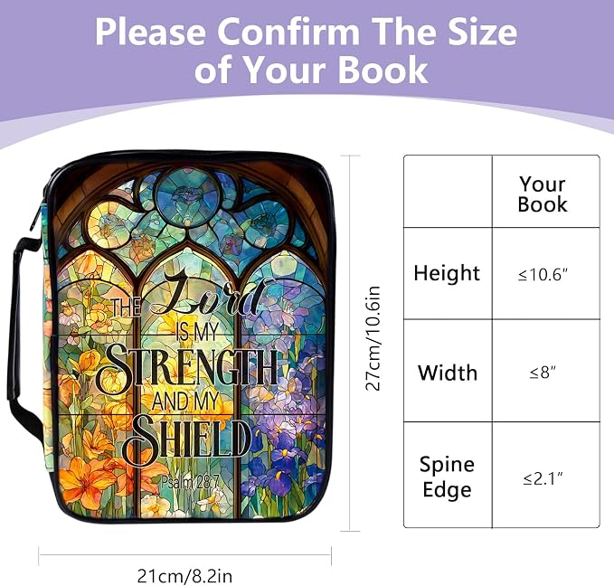 Bible Cover Case for Women Leather Bible Cases Bag Holder for Standard Size Gifts for Christmas Christian (Yellow and Purple, One Size)
