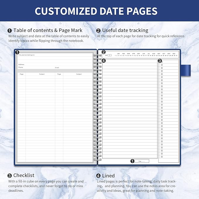 Regolden-Book To Do List Notebook, Daily Planner for Work, Project Tasks & Personal Organizer, Checklist Man/Women, Pocket, Pen Loop, 160 Pages (7"x10")