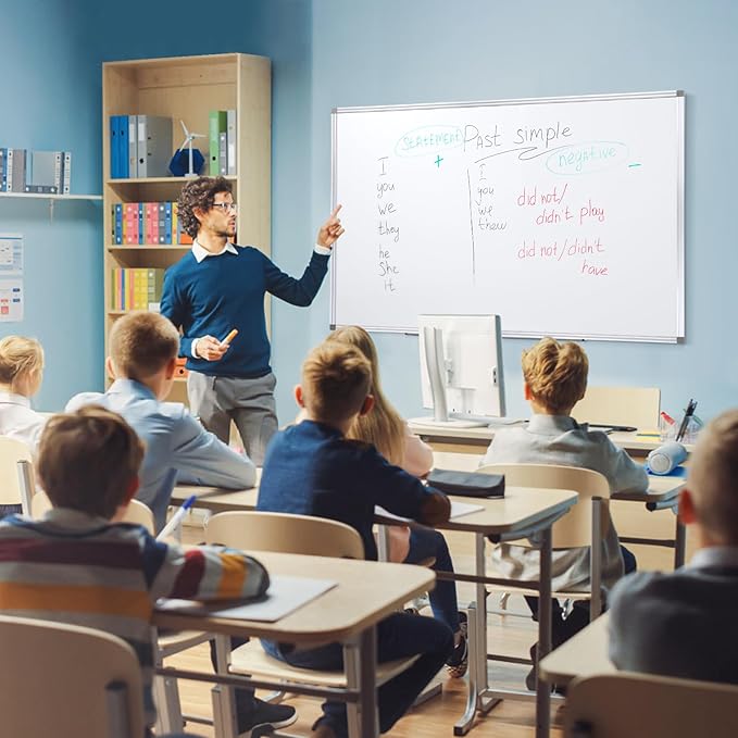 60" x 40" Dry Erase Board, Large White Board for Wall & Magnetic Pen Holder, for Home School Office Conference Room