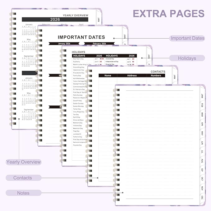 2026 Planner, Weekly and Monthly Calendar Academic Planning Book, Jan 2026 - Dec 2026, Agenda Calendar Planner for Office Supplies and Desk Accessories - A5 (6.3" x 8.5") (Butterflies)